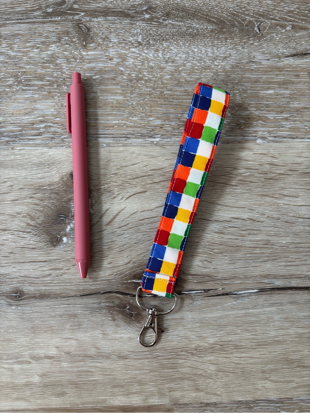 Colorful Checker Wristlet Key Fob - Multicolor - Picture 2 of 3